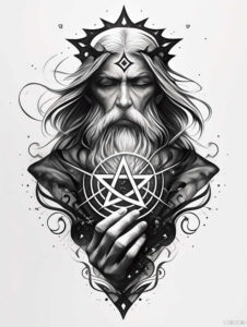 god-of-truth – tattoo design ideas free ai generated – surrealism-chromatic-aberration – for-biceps – Gallery: god-inkby-ai