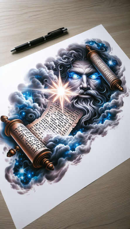 god-of-truth – tattoo design ideas free ai generated – surrealism-juxtaposition – for-back – Gallery: god-inkby-ai