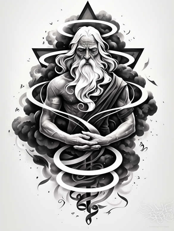 god-protection – tattoo design ideas free ai generated – neotraditional-strong-outlines – for-lower-chest – Gallery: god-inkby-ai