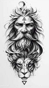 god-protection – tattoo design ideas free ai generated – neotraditional-vivid-detail – for-upper-chest – Gallery: god-inkby-ai