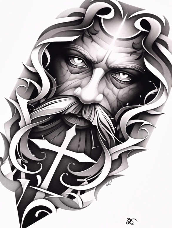 god-symbol – tattoo design ideas free ai generated – realism-color-precision – for-sternum – Gallery: god-inkby-ai