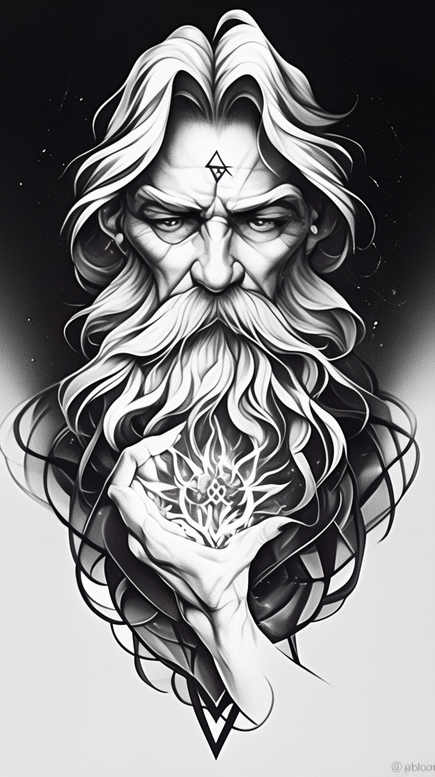 god-the-father – tattoo design ideas free ai generated – neotraditional-rich-shading – for-palm – Gallery: god-inkby-ai
