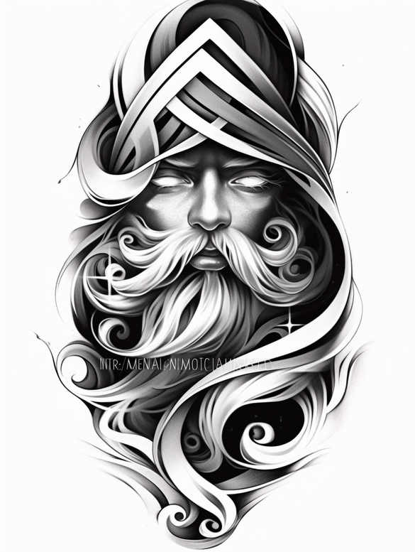 god-the-father – tattoo design ideas free ai generated – neotraditional-strong-contrast – for-scapula – Gallery: god-inkby-ai