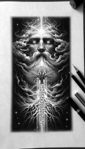 god-the-father – tattoo design ideas free ai generated – surrealism-morphic-transformation – for-full-back – Gallery: god-inkby-ai