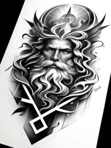 gods-mercy-for-men – tattoo design ideas free ai generated – surrealism-psychedelic – for-upper-back – Gallery: god-inkby-ai