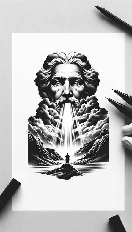 higher-power – tattoo design ideas free ai generated – realism-surface-complexity – for-arm – Gallery: god-inkby-ai