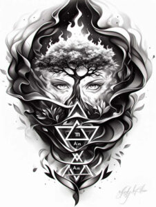 holy-presence – tattoo design ideas free ai generated – neotraditional-enhanced-shading – for-fingers – Gallery: god-inkby-ai