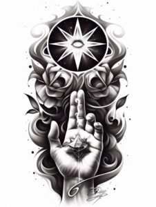 merciful-god – tattoo design ideas free ai generated – realism-subtle-gradients – for-fingers – Gallery: god-inkby-ai