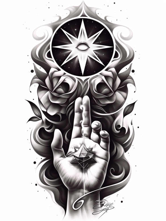 merciful-god – tattoo design ideas free ai generated – realism-subtle-gradients – for-fingers – Gallery: god-inkby-ai