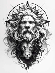 mystical-god – tattoo design ideas free ai generated – neotraditional-subtle-tone – for-full-back – Gallery: god-inkby-ai