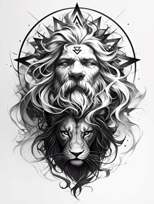 mystical-god – tattoo design ideas free ai generated – neotraditional-subtle-tone – for-full-back – Gallery: god-inkby-ai