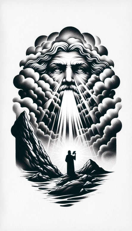 mystical-god – tattoo design ideas free ai generated – realism-reflective-light – for-biceps – Gallery: god-inkby-ai