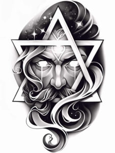 prayer-god – tattoo design ideas free ai generated – neotraditional-textural-detail – for-upper-chest – Gallery: god-inkby-ai