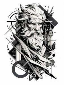 protector-god – tattoo design ideas free ai generated – neotraditional-structured-design – for-lower-back – Gallery: god-inkby-ai
