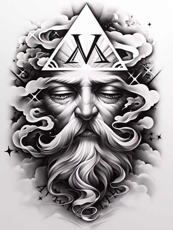 protector-god – tattoo design ideas free ai generated – neotraditional-textured-fills – for-lower-leg – Gallery: god-inkby-ai