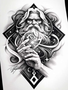 protector-god – tattoo design ideas free ai generated – realism-full-detail – for-upper-shoulder – Gallery: god-inkby-ai
