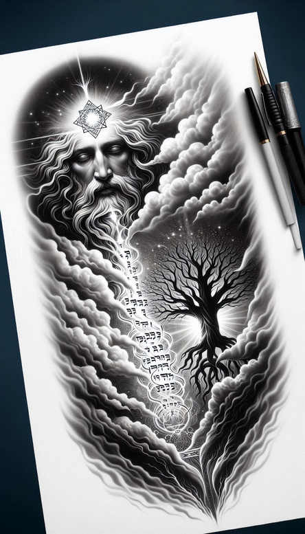 protector-god – tattoo design ideas free ai generated – surrealism-esoteric – for-shin – Gallery: god-inkby-ai
