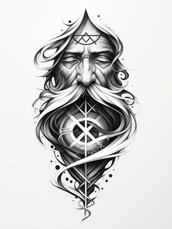 spiritual-guide – tattoo design ideas free ai generated – neotraditional-balanced-tones – for-abdomen – Gallery: god-inkby-ai