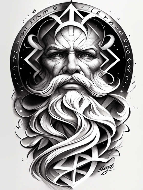 spiritual-guide – tattoo design ideas free ai generated – surrealism-mysterious – for-nape – Gallery: god-inkby-ai