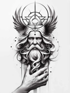 god tattoo design ideas sharp-focus all-seeing embodying determination