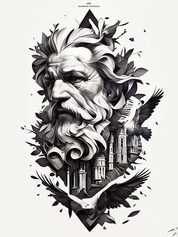 god tattoo design ideas Surrealism morphic transformation ancient meaning perseverance