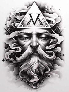 god tattoo design ideas layered shading divine aura for arm