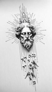 god tattoo design ideas Realism high definition divine figure for abdomen