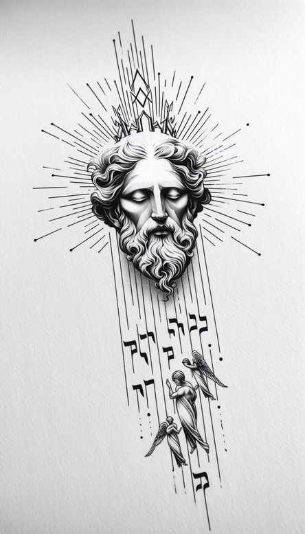 god tattoo design ideas Realism high definition divine figure for abdomen