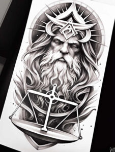 god tattoo design ideas Realism subtle gradients divine figure symbol of perseverance