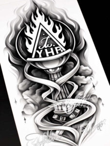god tattoo design ideas saturated hues divine for knee