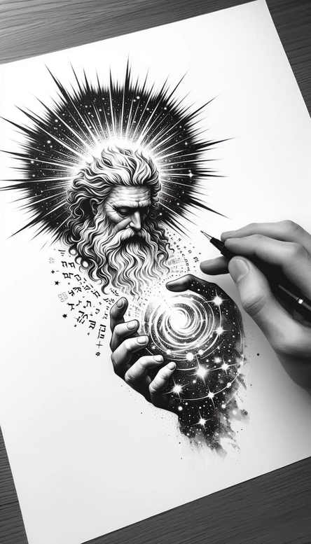 god tattoo design ideas Realism realistic lighting divine power symbol of courage