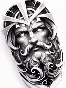 god tattoo design ideas refined color palette divine power symbolising courage