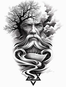 god tattoo design ideas Realism soft highlights divine presence for stomach