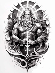 god tattoo design ideas Realism refined lines divine strength stands for determination