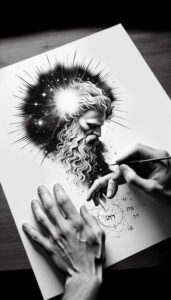 god tattoo design ideas Surrealism chromatic aberration heavenly symbol of resilience