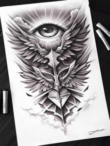 god tattoo design ideas Surrealism visual paradox holy embodying endurance