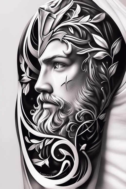 god tattoo design ideas vector-style majestic for knee