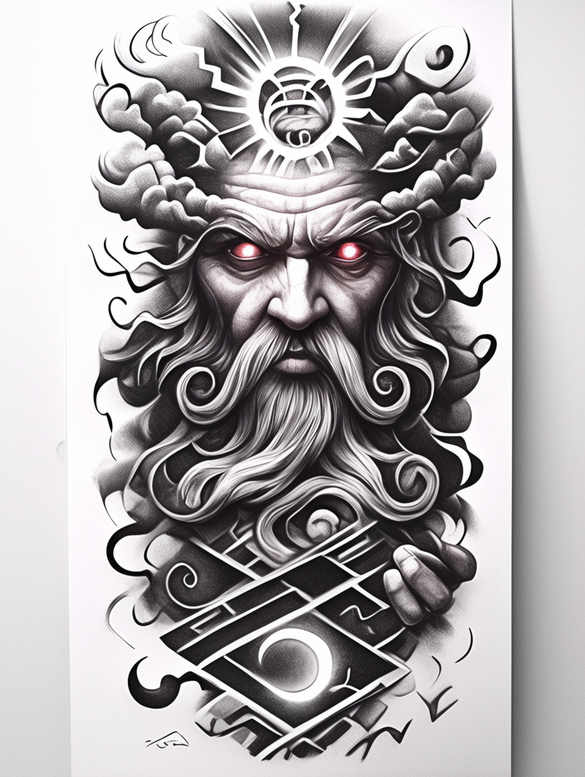 god tattoo design ideas bold outline majestic for side