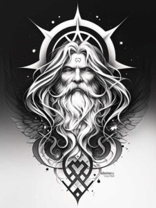 god tattoo design ideas Surrealism shadow play powerful embodying determination