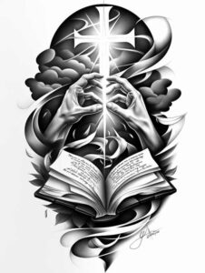 god tattoo design ideas Realism lifelike eyes protector for neck