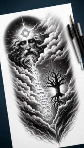 god tattoo design ideas Realism realistic perspective radiant shows strength