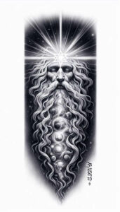 god tattoo design ideas Realism smooth gradients sacred for collarbone