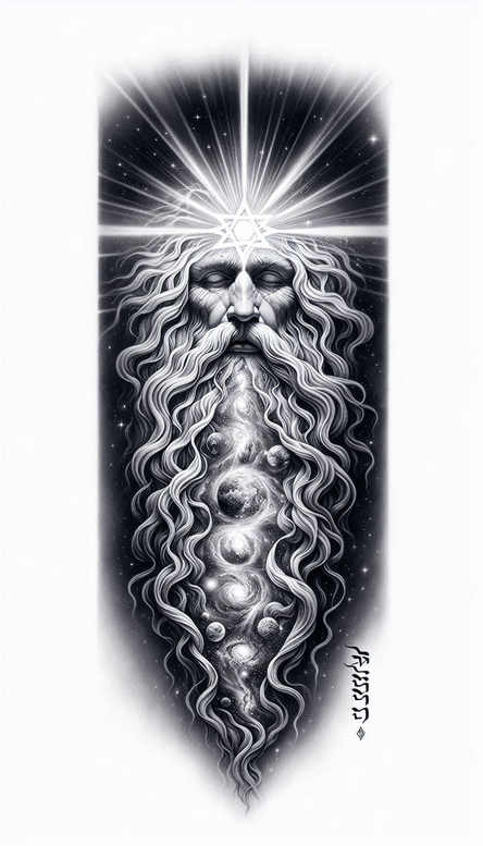 god tattoo design ideas Realism smooth gradients sacred for collarbone