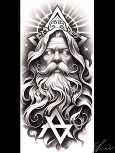 god tattoo design ideas Surrealism fantastical elements spiritual energy for wrist side