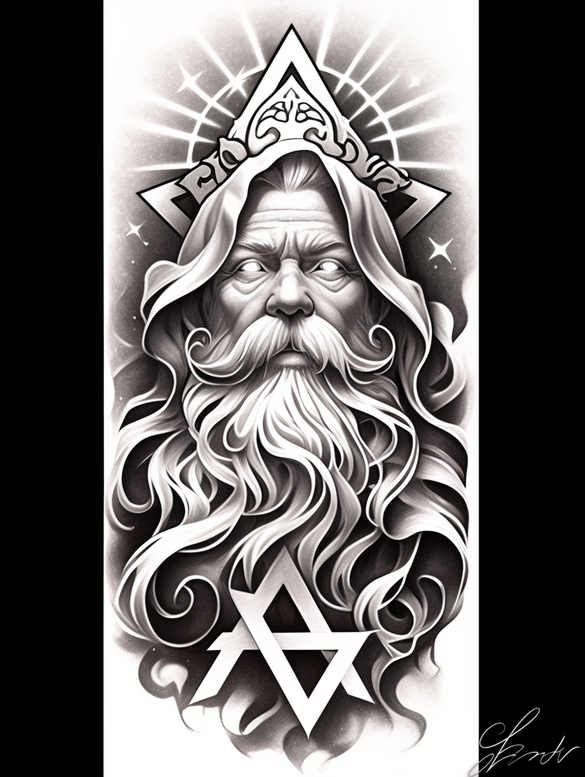 god tattoo design ideas Surrealism fantastical elements spiritual energy for wrist side