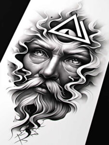god tattoo design ideas 3D-rendered spiritual perseverance and power