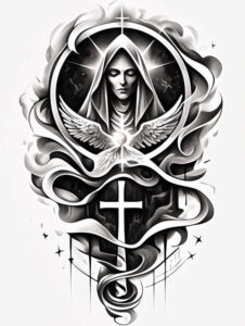 god tattoo design ideas Surrealism chromatic flux symbolic shows courage