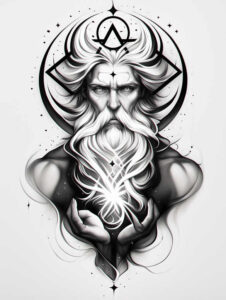 god tattoo design ideas natural blush transcendence for lower thigh