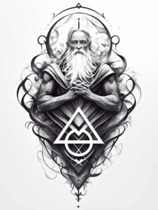 god tattoo design ideas Surrealism hallucinogenic transcendence for upper arm