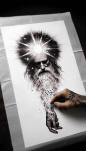 god tattoo design ideas Surrealism phantom worship represents determination